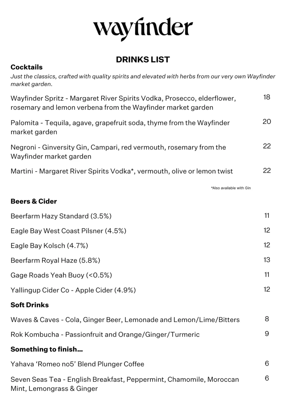 Wayfinder Food Drink Menu 16