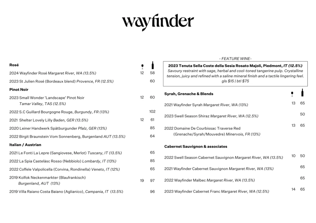 Wayfinder Wine List 13